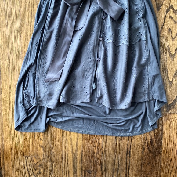 TINY Anthropologie - Mixed Fabrics Dress - Grey -M - Picture 4 of 11